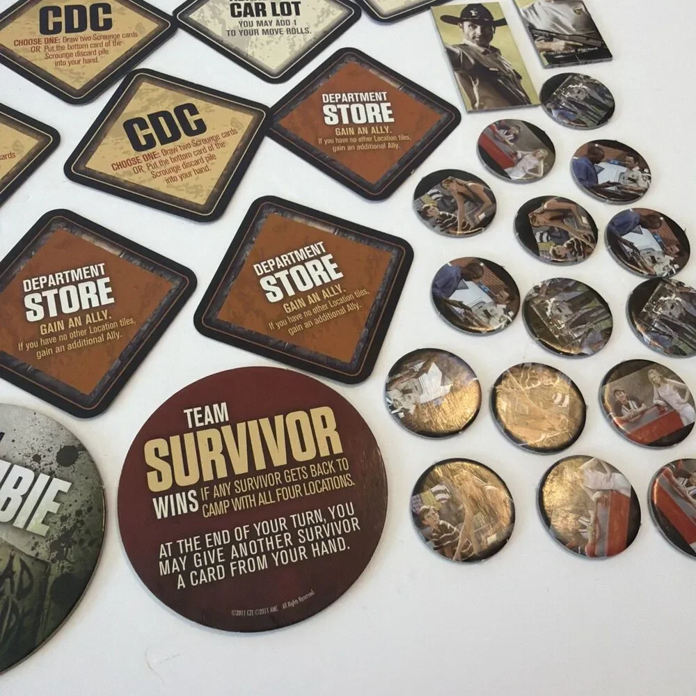 AMC The Walking Dead 2011 Board Game Replacement Parts Cards Tokens